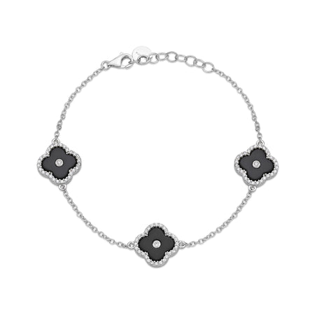 Flora Halo Three-Station Flower Bracelet