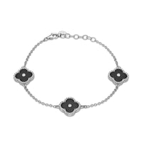 Flora Halo Three-Station Flower Bracelet