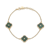 Flora Halo Three-Station Flower Bracelet