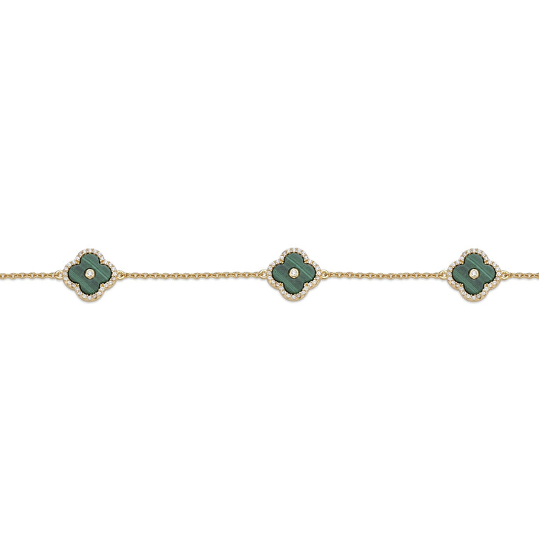 Flora Halo Three-Station Flower Bracelet