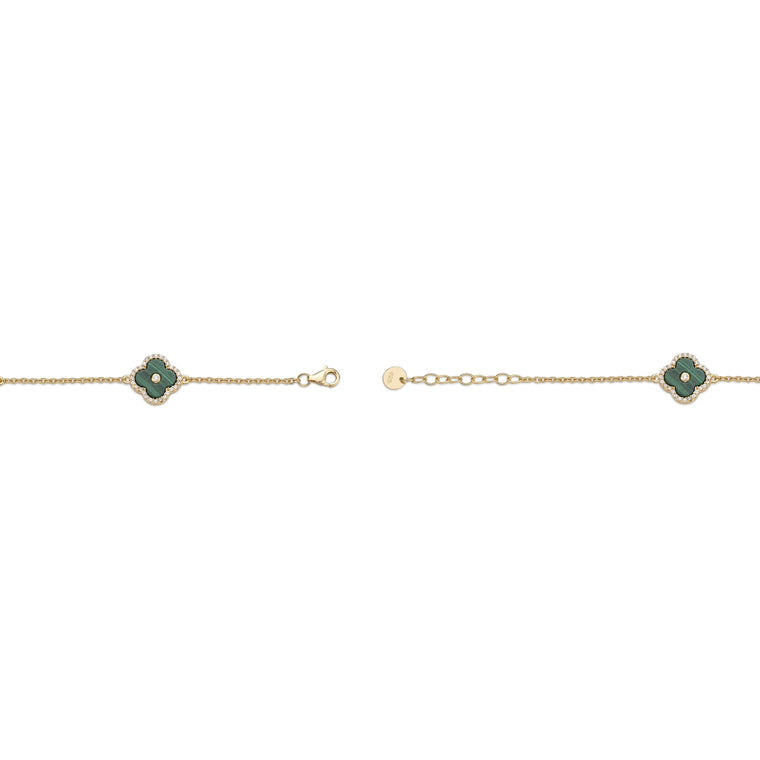 Flora Halo Three-Station Flower Bracelet