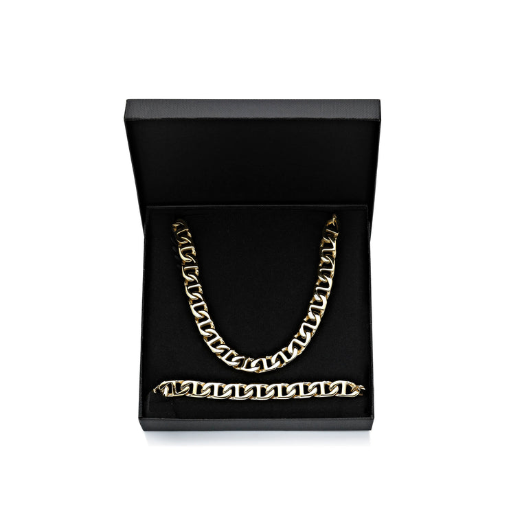 Men's 10MM Mariner Chain Gift Set in Stainless Steel, 22" + 9"