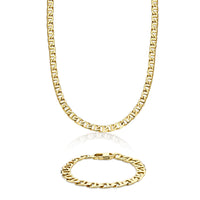 Men's 10MM Mariner Chain Gift Set in Stainless Steel, 22" + 9"