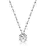0.12.00 Carat Lab Grown Diamond Solitaire Pendant Necklace for Women in 925 Sterling Silver on 18 Inch Chain (G-H, VS2-SI1) Spring Ring 