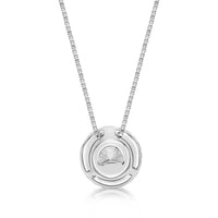 0.40 Carat Lab Grown Diamond Round Halo Pendant Necklace for Women in 10k White Gold on 18 Inch Chain (G-H, VS2-SI1) Spring Ring 