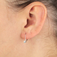 0.25 Carat Lab Grown Diamond Dangle Earrings for Women in 14k White Gold (G-H, VS2-SI1) Lever Back 