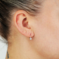 0.50 Carat Lab Grown Diamond Dangle Earrings for Women in 14k White Gold (G-H, VS2-SI1) Lever Back 