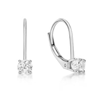 0.50 Carat Lab Grown Diamond Dangle Earrings for Women in 14k White Gold (G-H, VS2-SI1) Lever Back 