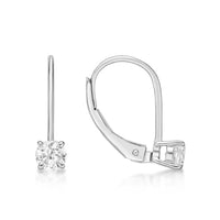 0.50 Carat Lab Grown Diamond Dangle Earrings for Women in 14k White Gold (G-H, VS2-SI1) Lever Back 