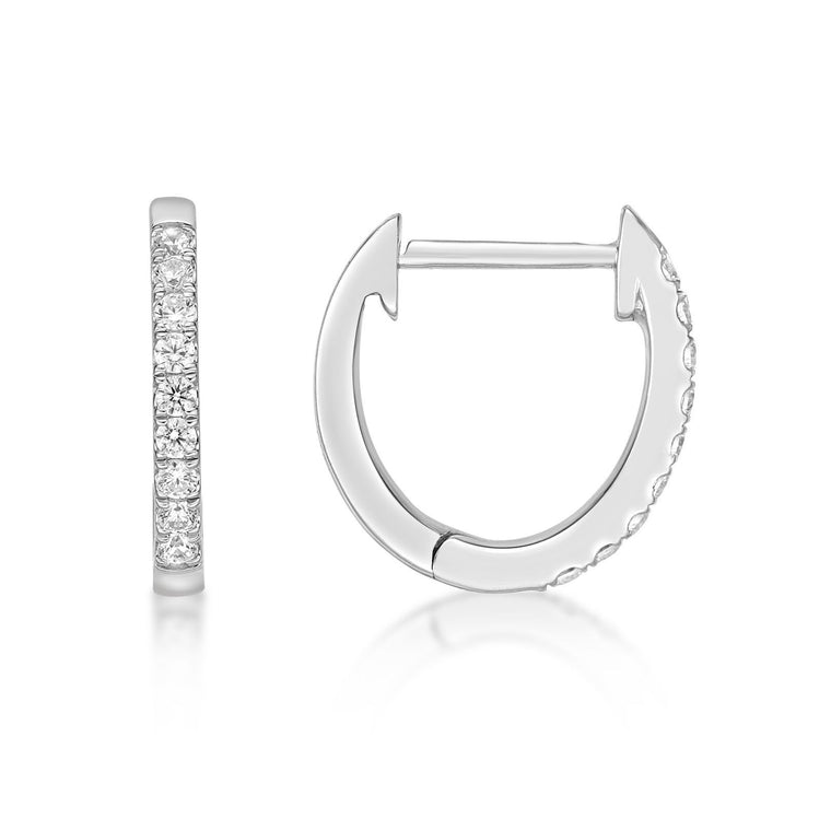 0.25 Carat Lab Grown Diamond Hinged Hoop Earrings in 925 Sterling Silver (G-H, VS2-SI1)
