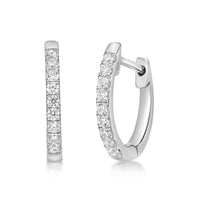 0.25 Carat Lab Grown Diamond Hinged Hoop Earrings in 925 Sterling Silver (G-H, VS2-SI1)