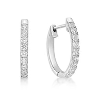 0.66 Carat Lab Grown Diamond Hinged Hoop Earrings in 925 Sterling Silver (G-H, VS2-SI1)