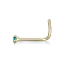 14K Gold Screw Cubic Zirconia Nose Ring - 20G