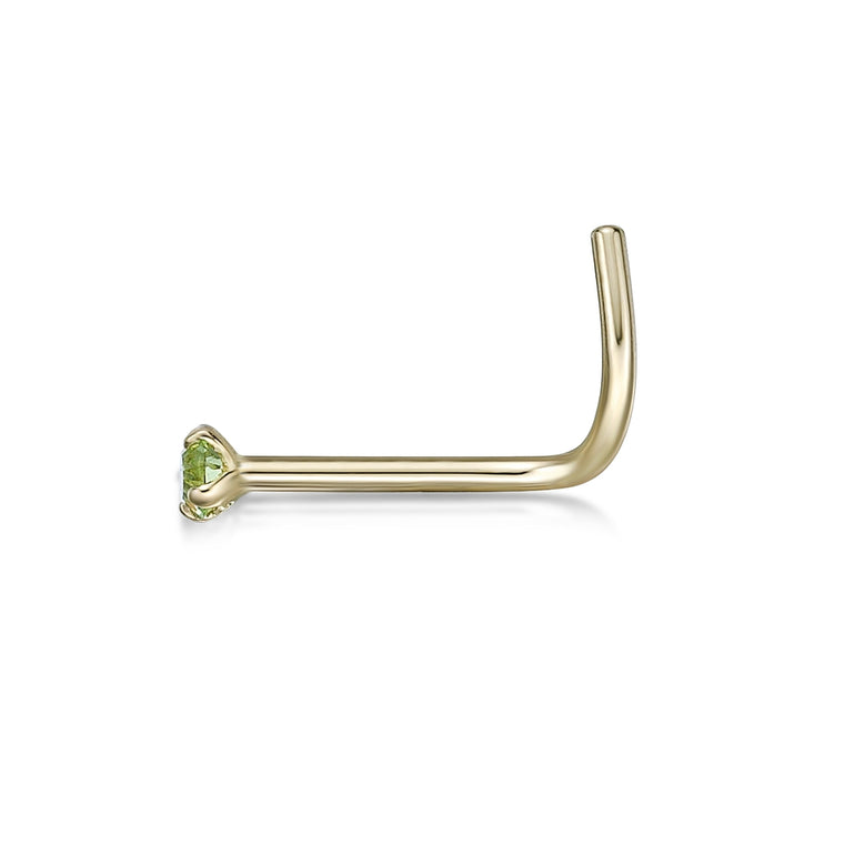14K Gold Screw Cubic Zirconia Nose Ring - 20G