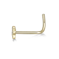 10K Gold Flower Screw Cubic Zirconia Nose Ring - 20G