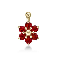 14K Swarovski Crystal L-Shaped Nose Ring - 20G