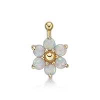 14K Swarovski Crystal L-Shaped Nose Ring - 20G