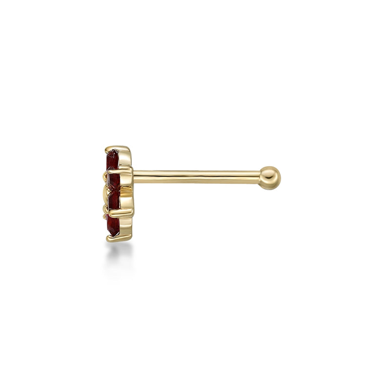 14K Swarovski Crystal Nose Stud - 20G
