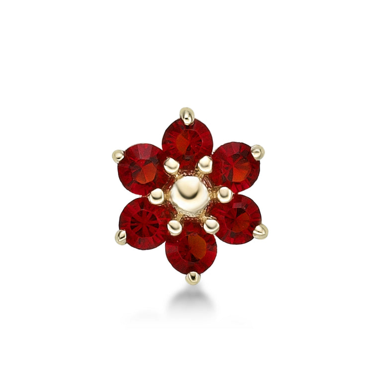 14K Swarovski Crystal Nose Stud - 20G