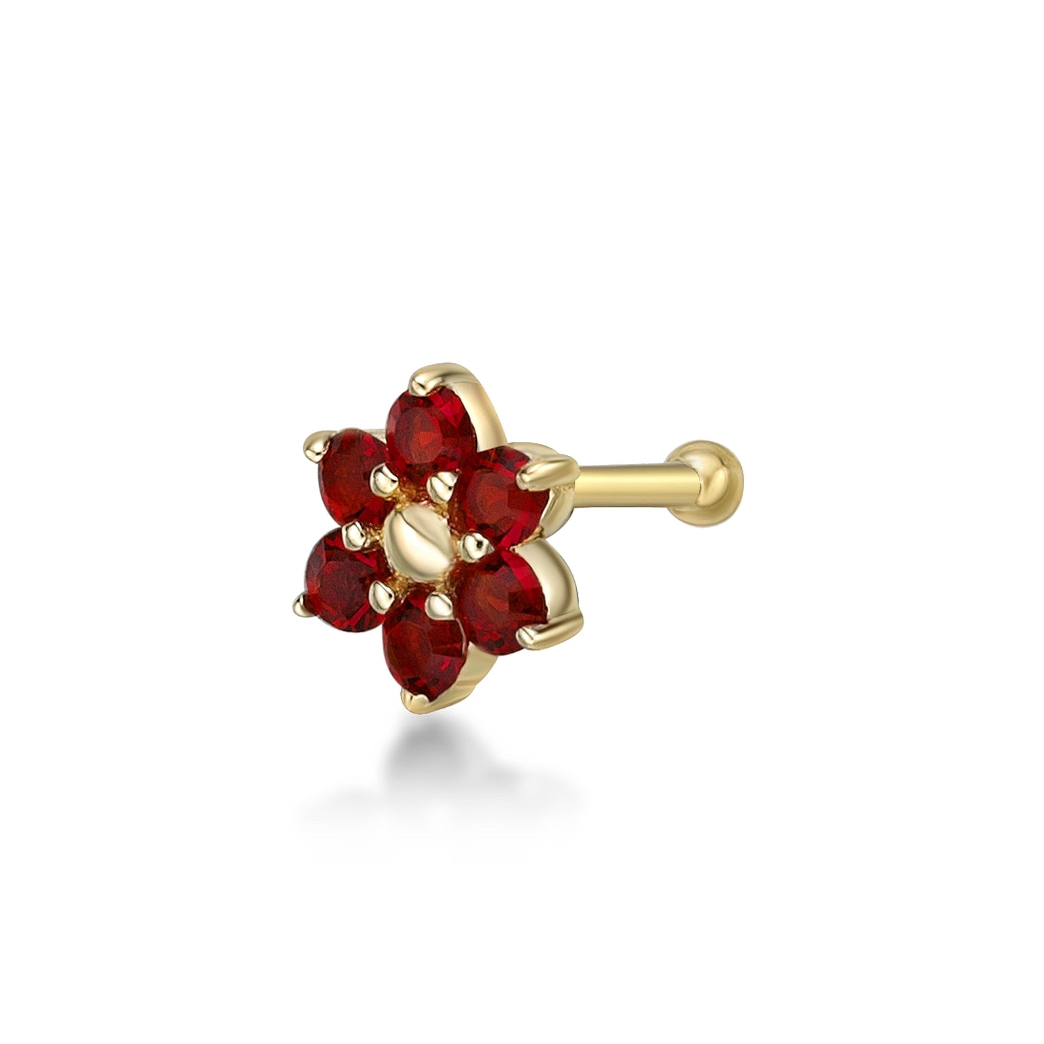 14K Swarovski Crystal Nose Stud - 20G