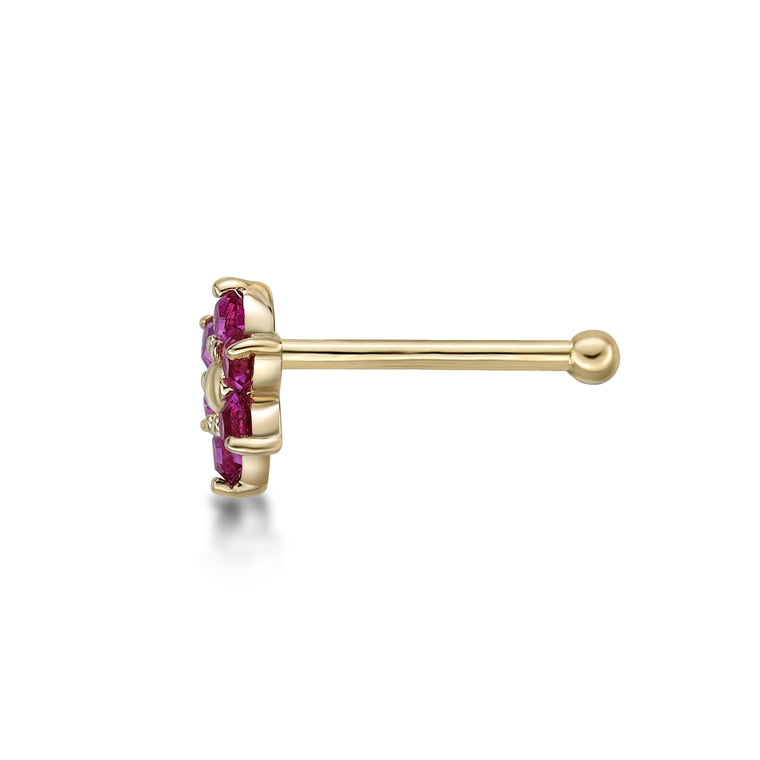 14K Swarovski Crystal Nose Stud - 20G
