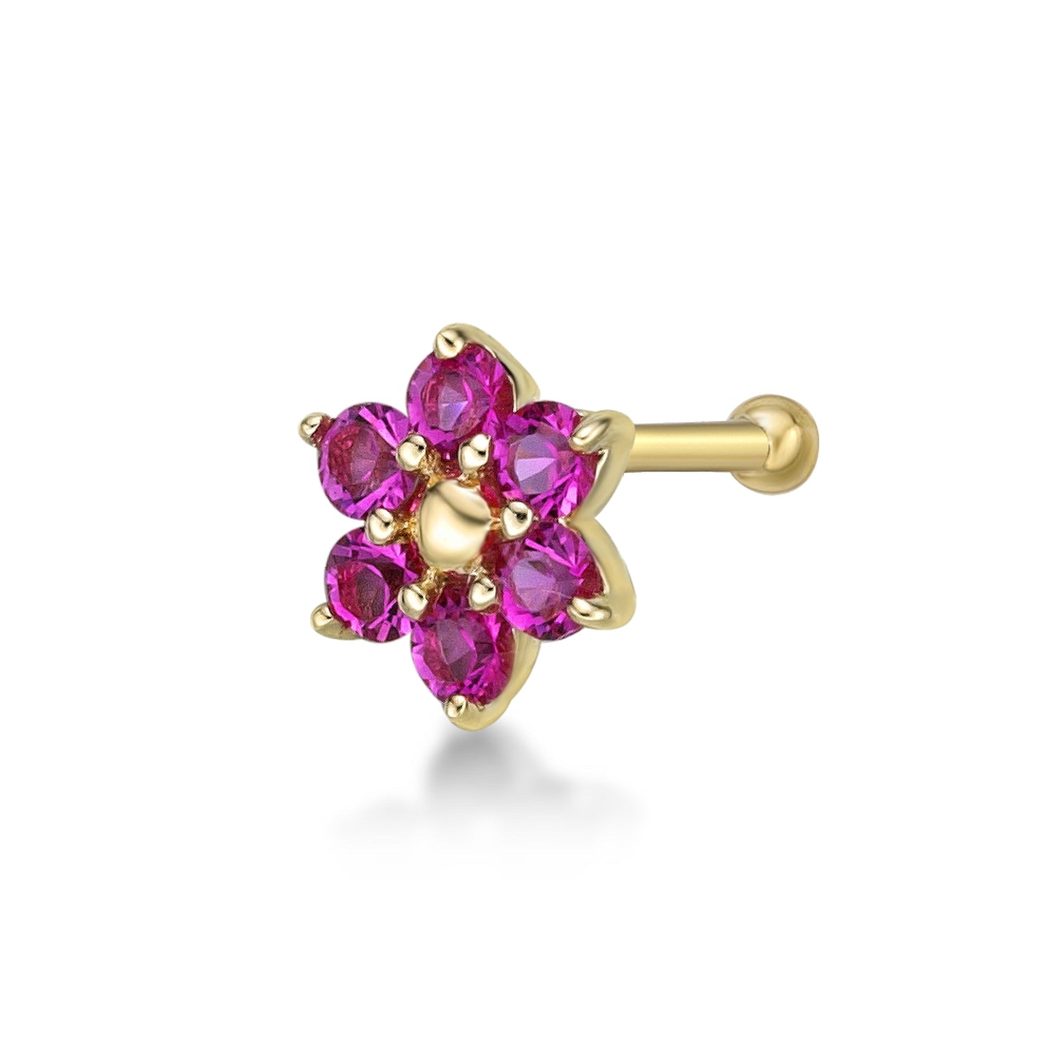 14K Swarovski Crystal Nose Stud - 20G