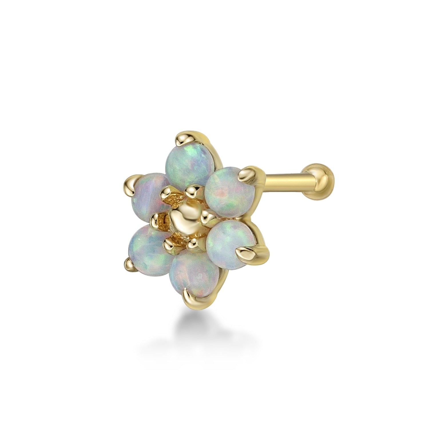14K Swarovski Crystal Nose Stud - 20G