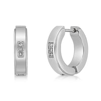 Channel Set Hoop Earring in Stainless Steel