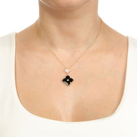 Flora Classic Double Flower Pendant Necklace