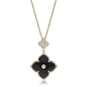 Flora Classic Double Flower Pendant Necklace
