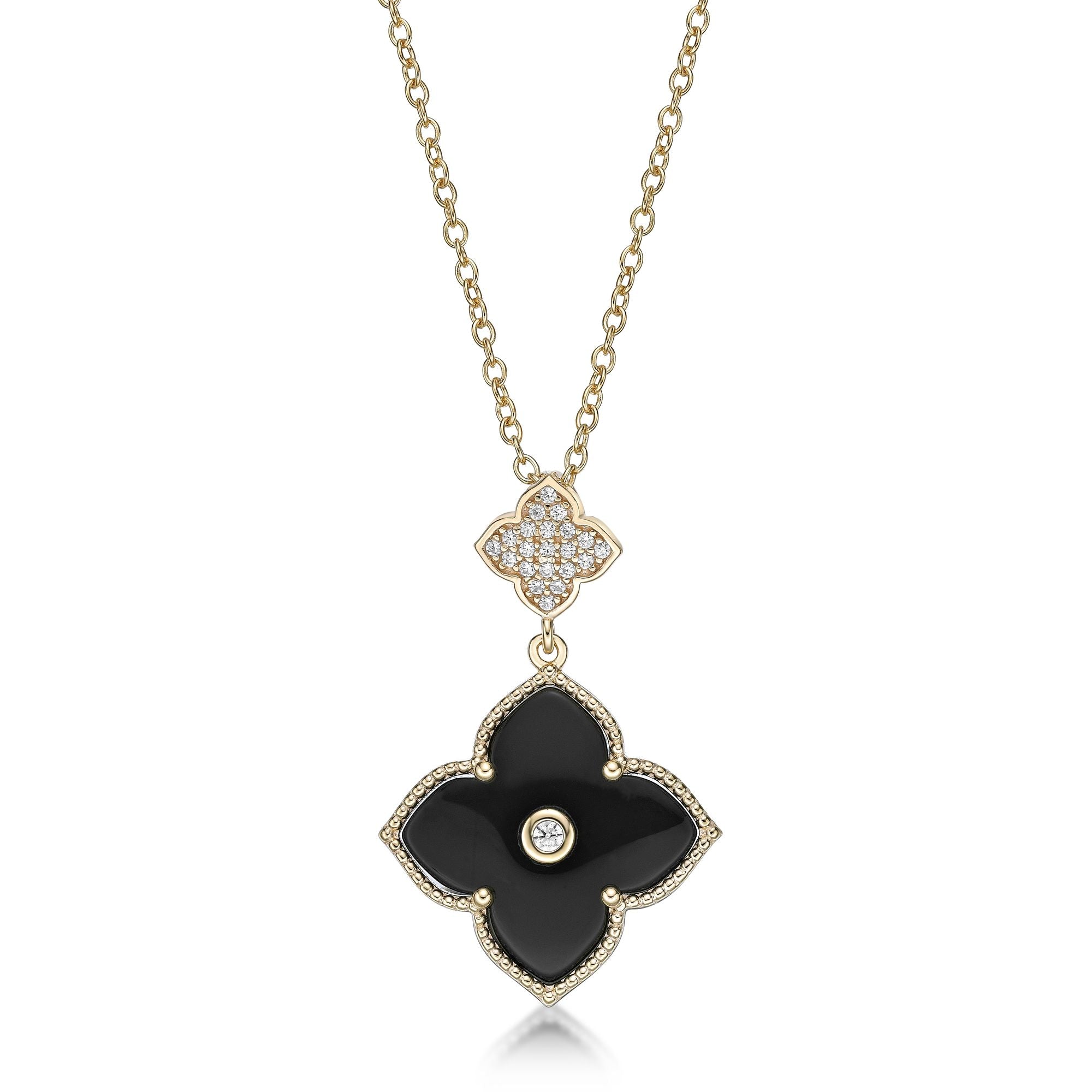 Flora Classic Double Flower Pendant Necklace