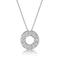 0.25 Carat Lab Grown Diamond Circle of Life Pendant Necklace for Women in 10k White Gold on 18 Inch Chain (G-H, VS2-SI1) Spring Ring 