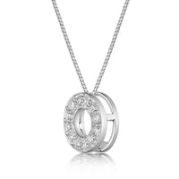 0.25 Carat Lab Grown Diamond Circle of Life Pendant Necklace for Women in 10k White Gold on 18 Inch Chain (G-H, VS2-SI1) Spring Ring 