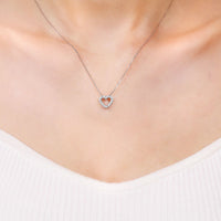0.25 Carat Lab Grown Diamond Heart Pendant Necklace for Women in 10k White Gold on 18 Inch Chain (G-H, VS2-SI1) Spring Ring 