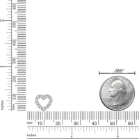 0.25 Carat Lab Grown Diamond Heart Pendant Necklace for Women in 10k White Gold on 18 Inch Chain (G-H, VS2-SI1) Spring Ring 