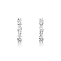 0.25 Carat Lab Grown Diamond Mini Bar Stud Earrings for Women in 10k White Gold (G-H, VS2-SI1) Post With Friction Back 