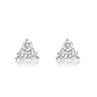 0.33 Carat Lab Grown Diamond 3 Stone Stud Earrings for Women in 10k White Gold (G-H, VS2-SI1) Post With Friction Back 