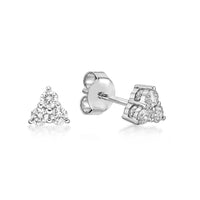 0.33 Carat Lab Grown Diamond 3 Stone Stud Earrings for Women in 10k White Gold (G-H, VS2-SI1) Post With Friction Back 