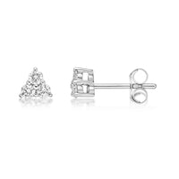 0.33 Carat Lab Grown Diamond 3 Stone Stud Earrings for Women in 10k White Gold (G-H, VS2-SI1) Post With Friction Back 