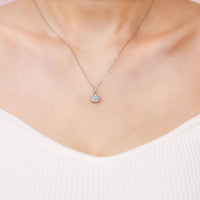 0.33 Carat Lab Grown Diamond Round Pendant Necklace for Women in 10k White Gold on 18 Inch Chain (G-H, VS2-SI1) Spring Ring 