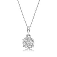 0.33 Carat Lab Grown Diamond Round Pendant Necklace for Women in 10k White Gold on 18 Inch Chain (G-H, VS2-SI1) Spring Ring 