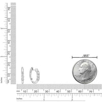 0.50 Carat Lab Grown Diamond 3 Stone Hoop Earrings for Women in 10k White Gold (G-H, VS2-SI1) Hinged Hoop 