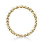 14K Gold Twist Nose Hoop - 20G