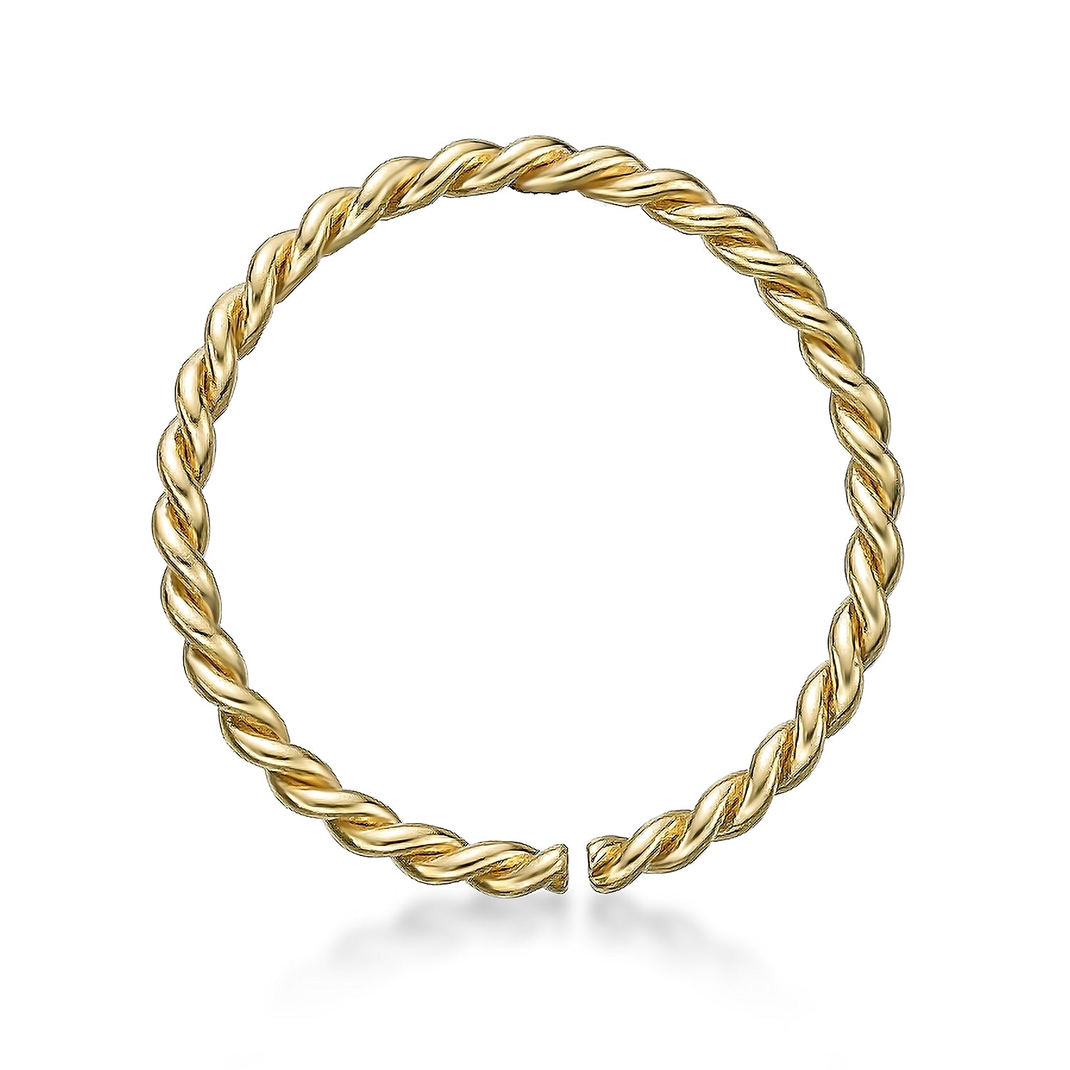 14K Gold Twist Nose Hoop - 20G
