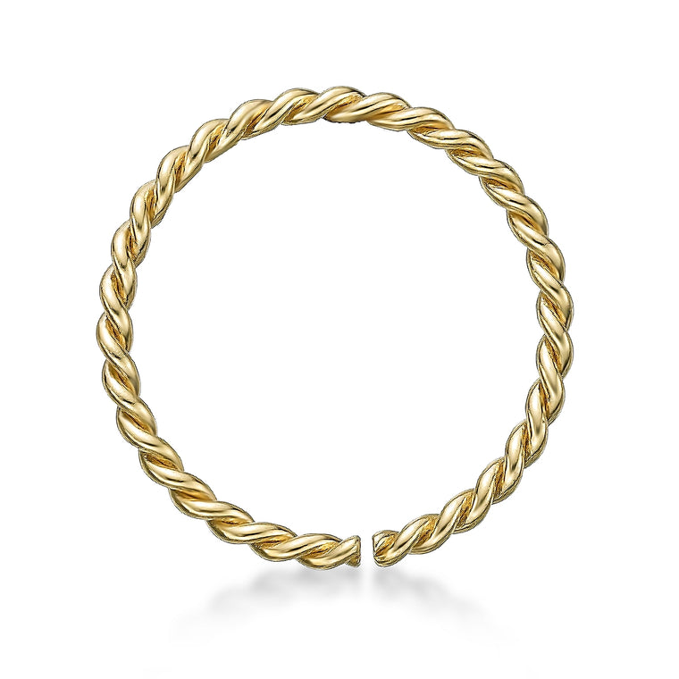 14K Gold Twist Nose Hoop - 20G