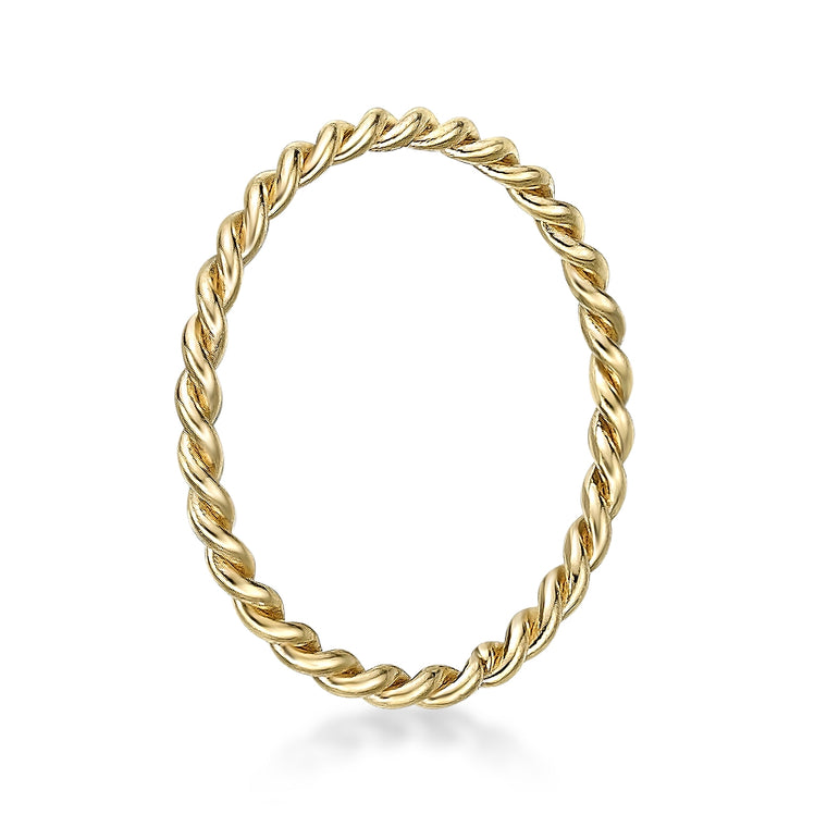 14K Gold Twist Nose Hoop - 20G