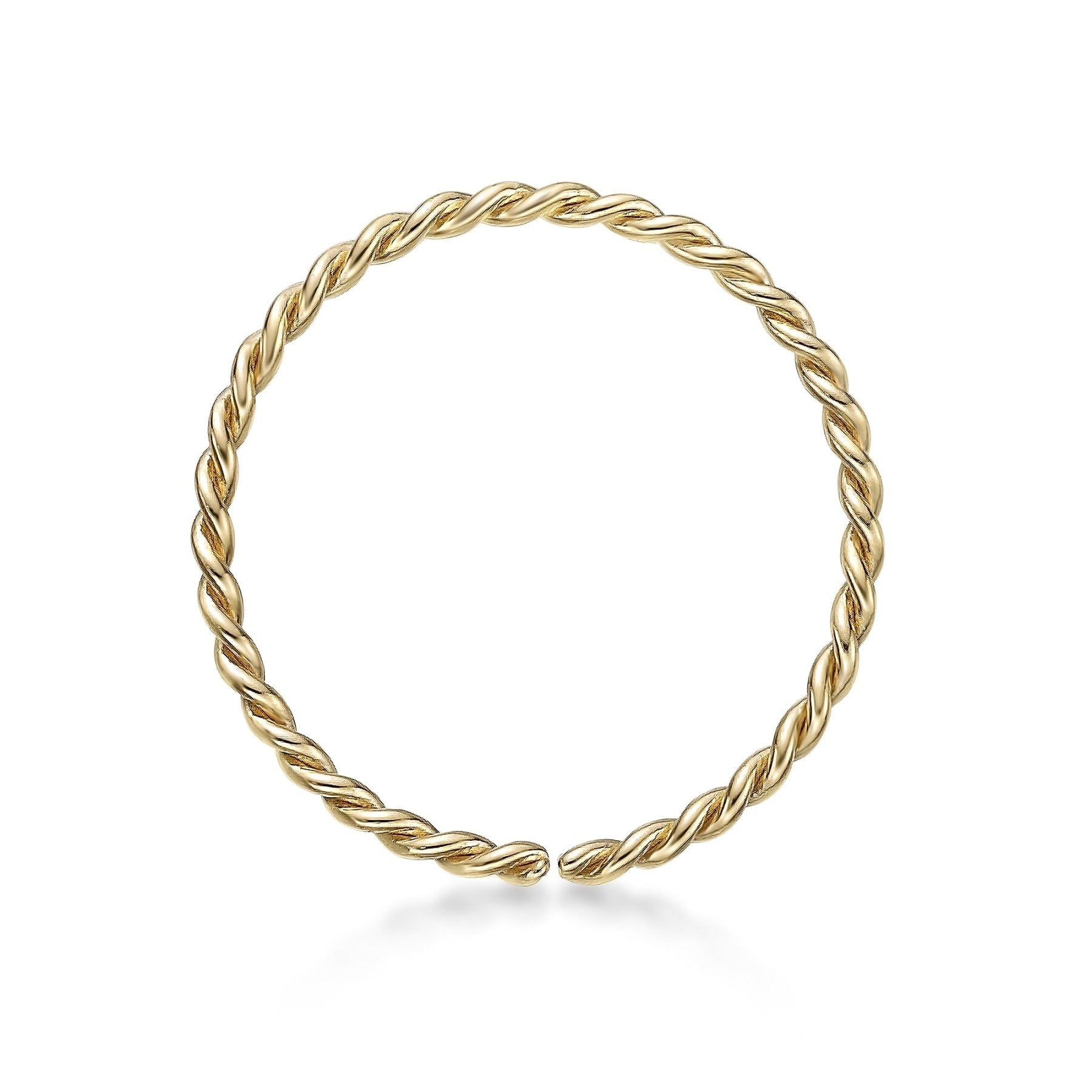 14K Gold Twist Nose Hoop - 20G