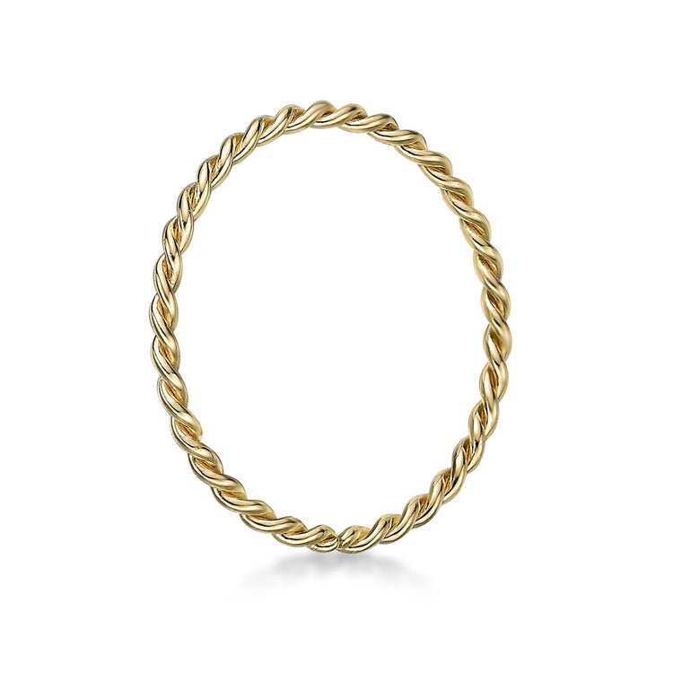 14K Gold Twist Nose Hoop - 20G