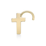 10K Gold Cross Screw Nose Ring - 20G