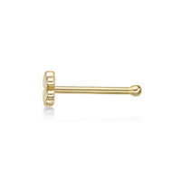 10K Gold Screw Clover Nose Ring - 20G